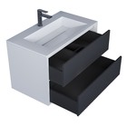 Тумба подвесная Uperwood, под раковину Uperwood Next 80, 2 ящика, цвет белый/графит - Фото 4