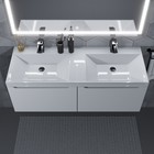 Раковина полувстраиваемая двойная Uperwood Classic 120 см, прямоугольная - Фото 2