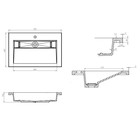 Раковина полувстраиваемая Uperwood Next 70 см, прямоугольная, серый глянец - Фото 3