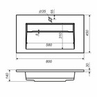 Раковина полувстраиваемая Uperwood Next 80 см, прямоугольная, серый глянец - Фото 3