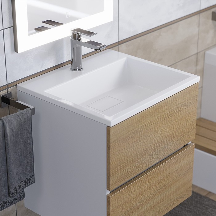 Раковина полувстраиваемая Uperwood Barsa, 50 см, белая - Фото 1