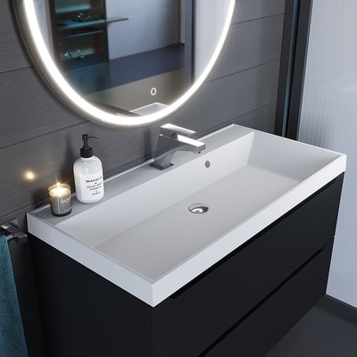 Раковина кварцевая Uperwood Classic Quartz 100 см, белая жасмин
