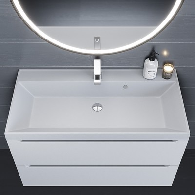 Раковина кварцевая Uperwood Classic Quartz 100 см, белая жасмин
