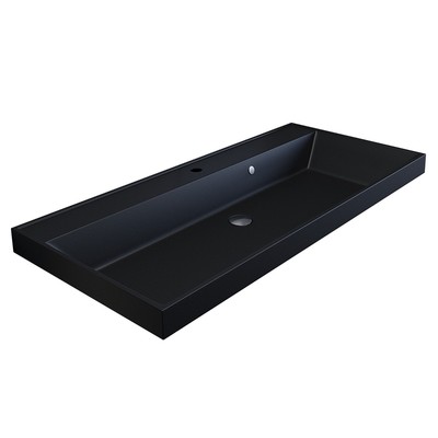 Раковина кварцевая Uperwood Classic Quartz 100 см, черная матовая, космос