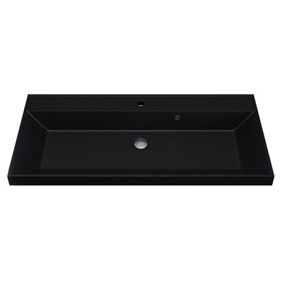 Раковина кварцевая Uperwood Classic Quartz 100 см, черная матовая, космос