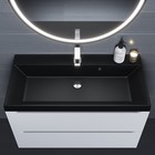 Раковина кварцевая Uperwood Classic Quartz 100 см, черная матовая, космос - Фото 6