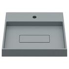 Раковина накладная кварцевая Uperwood Tanos Quartz 50 см, прямоугольная, бетон - фото 14664676