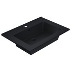 Раковина кварцевая полувстраиваемая Uperwood Parma Quartz, 65 см, чёрная матовая, уголь - Фото 1
