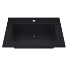 Раковина кварцевая полувстраиваемая Uperwood Parma Quartz, 65 см, чёрная матовая, уголь - Фото 2