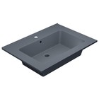 Раковина кварцевая полувстраиваемая Uperwood Parma Quartz, 65 см, серая матовая, бетон - Фото 1