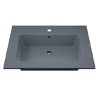 Раковина кварцевая полувстраиваемая Uperwood Parma Quartz, 65 см, серая матовая, бетон - Фото 2