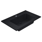 Раковина кварцевая полувстраиваемая Uperwood Parma Quartz, 75 см, чёрная матовая, уголь - Фото 1