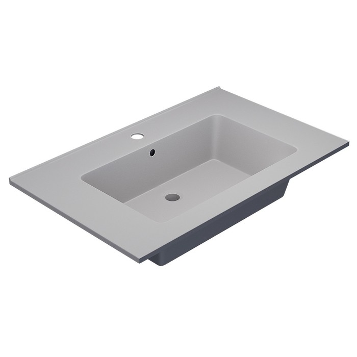 Раковина кварцевая полувстраиваемая Uperwood Parma Quartz, 75 см, белая матовая, жасмин - Фото 1