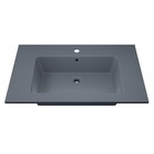Раковина кварцевая полувстраиваемая Uperwood Parma Quartz, 75 см, серая матовая, бетон - Фото 2