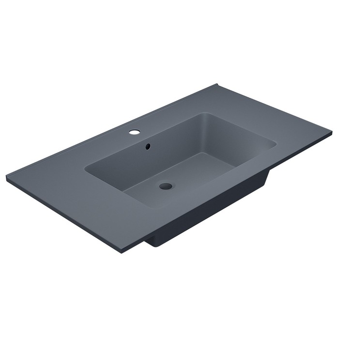 Раковина кварцевая полувстраиваемая Uperwood Parma Quartz, 85 см, серая матовая, бетон - Фото 1