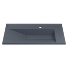 Раковина кварцевая Uperwood Lotus Quartz, 80 см, серая матовая, бетон - Фото 2