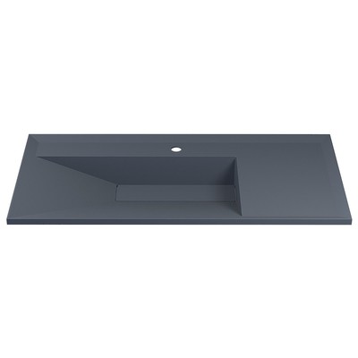 Раковина кварцевая Uperwood Lotus Quartz, 100 см, серая матовая, бетон