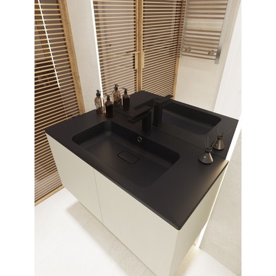 Раковина кварцевая Uperwood Lagoon Quartz 80 см, черная матовая, уголь