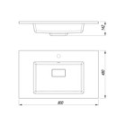 Раковина кварцевая Uperwood Lagoon Quartz 80 см, черная матовая, уголь - Фото 3