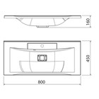 Раковина кварцевая Uperwood Elen Quartz 80 см, черная матовая, уголь - Фото 2