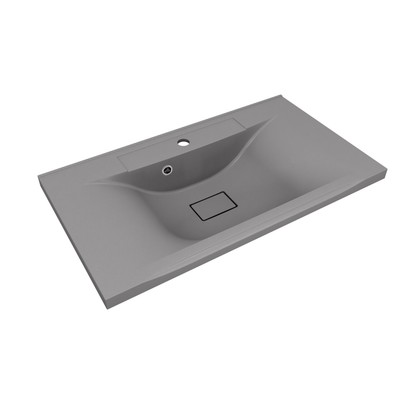 Раковина кварцевая Uperwood Elen Quartz 80 см, серая матовая, серый шелк