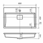 Тумба с раковиной Uperwood Barsa, 60 см, раковина белая, подвесная, чёрная/дуб сонома - Фото 3