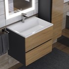 Тумба с раковиной Uperwood Barsa, 60 см, раковина белая, подвесная, чёрная/дуб сонома - Фото 5