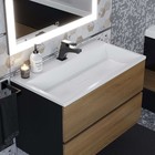 Тумба с раковиной Uperwood Barsa, 80 см, раковина белая, подвесная, чёрная/дуб сонома - Фото 2