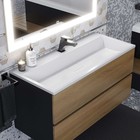 Тумба подвесная Uperwood, с раковиной Uperwood Barsa 100, цвет белый/чёрный/дуб сонома - Фото 2