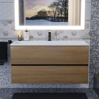 Тумба подвесная Uperwood, с раковиной Uperwood Barsa 100, цвет белый/чёрный/дуб сонома - Фото 4