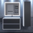 Тумба подвесная Uperwood, с раковиной Uperwood Next 80, 2 ящика, цвет белый/графит - Фото 1