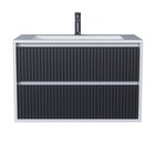 Тумба подвесная Uperwood, с раковиной Uperwood Next 80, 2 ящика, цвет белый/графит - Фото 4