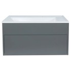 Тумба подвесная Uperwood, с раковиной Uperwood Lotus Premium 80, цвет серый - Фото 1