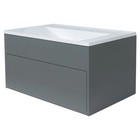 Тумба подвесная Uperwood, с раковиной Uperwood Lotus Premium 80, цвет серый - Фото 4