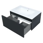 Тумба с раковиной Uperwood Parma Premium подвесная 75 см, черная - Фото 8
