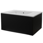 Тумба с раковиной Uperwood Parma Premium подвесная 85 см, черная - Фото 7