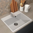 Кухонная мойка Uperwood ECON UPD-104, овальная, цвет 001 белая матовая - Фото 3