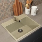 Кухонная мойка Uperwood ECON UPD-104, овальная, цвет 002 бежевая матовая - Фото 3