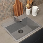 Кухонная мойка Uperwood ECON UPD-104, овальная, цвет 003 серая матовая - Фото 3