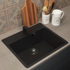 Кухонная мойка Uperwood ECON UPD-104, овальная, цвет 004 черная матовая - Фото 3