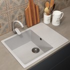 Кухонная мойка Uperwood ECON UPD-202, овальная, цвет 001 белая матовая - Фото 3