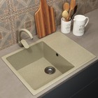 Кухонная мойка Uperwood ECON UPD-202, овальная, цвет 002 бежевая матовая - Фото 3