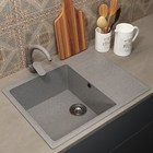 Кухонная мойка Uperwood ECON UPD202, овальная, цвет 003 серая матовая - Фото 3