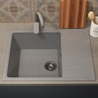 Кухонная мойка Uperwood ECON UPD202, овальная, цвет 003 серая матовая - Фото 4