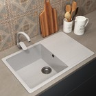 Кухонная мойка Uperwood ECON UPD-507, овальная, цвет 001 белая матовая - фото 14438362