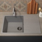 Кухонная мойка Uperwood ECON UPD-507, прямоугольная, цвет 003 серая матовая - Фото 4