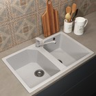 Кухонная мойка Uperwood ECON UPd=402, овальная, цвет 001 белая матовая - Фото 3