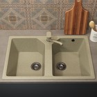 Кухонная мойка Uperwood ECON UPD-402, овальная, цвет 002 бежевая матовая - Фото 4