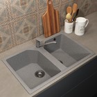 Кухонная мойка Uperwood ECON UPD-402, овальная, цвет 003 серая матовая - Фото 3