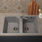 Кухонная мойка Uperwood ECON UPD-402, овальная, цвет 003 серая матовая - Фото 4